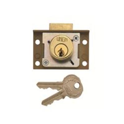 Union 4137 4 Pin Cylinder Deadbolt Cut Cupboard/Drawer Lock  - 63.5mm (2.5") case size