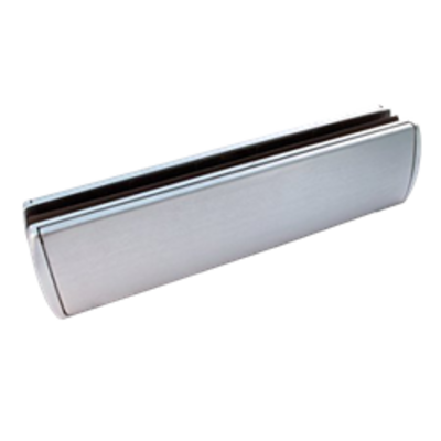 ASEC Sleek Letter Plate 40/80 - 310mm Wide - Satin Chrome
