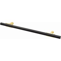 Gantry - T-Bar Kitchen Cabinet Handle - Matt Black - Polished Gold