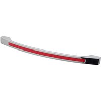 Glow - Kitchen Cupboard Bow Handle - Polished Chrome - Red