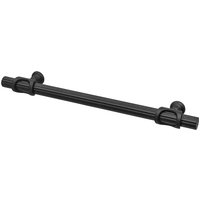 Sienna - Lines Knurled T-Bar Kitchen Cabinet Pull Handle - Matt Black