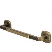 Mara - Knurled Kitchen Cabinet Handle with Backplate - Antique Brass