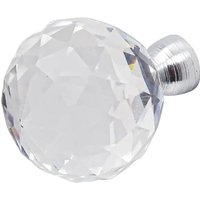 Tayberry - Round Crystal Glass Cabinet Knob - Polished Chrome