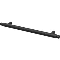 Aurelia - Knurled Round T-Bar Kitchen Cabinet Handle - Matt Black