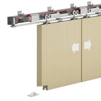 DS-Slide Double Synchro Sliding Door Kit - 3600mm Track - One Way Soft Close